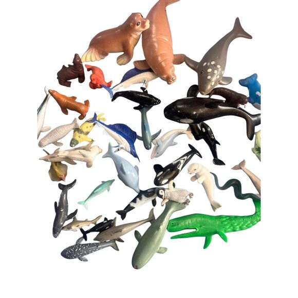 AQUATIC MAMMALS whale seal dolphin realistic animal figure bundle 20122 - Picture 1 of 3